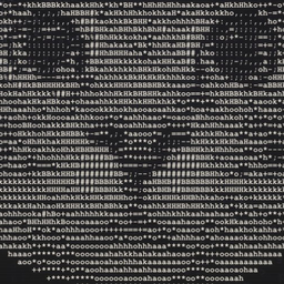CLANKCAT, a cat face made from ASCII characters